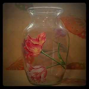 Handpainted glass vase